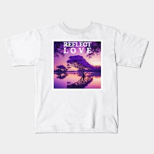 Reflect Love Serene Jacaranda Tree Sunset Kids T-Shirt